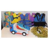 Youth Life Jackets, SportsStuff Tow Rope &