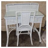 Vintage Wicker Desk & Chair (85+ Yrs Old)