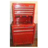 Craftsman 2 pc. Rolling Metal Toolbox, No keys;