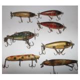 7 Vintage Fishing Lures w/ Glass Eyes