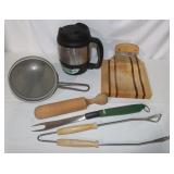 Kitchen: Alaska Cutting Board and Knife, Tongs,