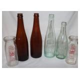 6 Vintage WIS. Glass & Milk Bottles:
