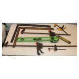 3 Clamps, Level & 2 Squares