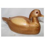 Wooden Duck Decoy Carved Out of Butternut;