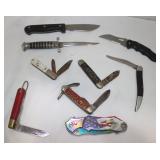 9 Knives: Kutmaster, Utica, Winchester, Craftsman