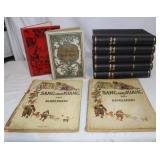 Vintage Set of 5 German Leather-Bound Books and