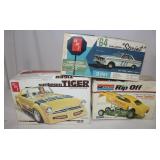 3 Unsealed Vintage Car Model Kits: