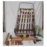 Croquet Yard Game w/ 21x30.5' Rolling Rack