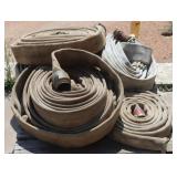 5 Fire Hoses: 3' Dia, some w/ Brass Fittings