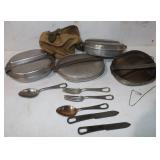 4 Military Mess Kits: 2) 1942, 1) 1943, 1) ?