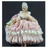 5.5' Tall Dresden Style Woman Sitting in Chair w/