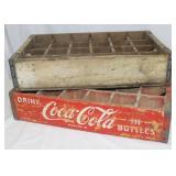 2 Wooden Soda Crates: 1 is Coca Cola