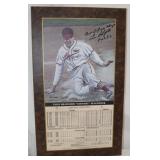 Signed Enos Slaughter Hall of Fame Baseball Plaque