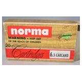 19 Rds. Norma 6.5 Carc. Cartridges