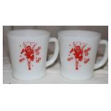 2 Anchor Hocking Fireking Batman 1960s Glasses