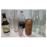 10 Vintage Bottles Including: