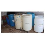 10 Barrels: 7) 55 Gal Plastic,
