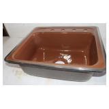 New Vintage Brown Porcelain Cast Iron Sink 24x21"