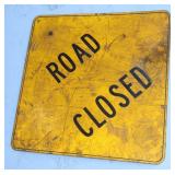 Vintage Metal Road Closed Sign 32x32"