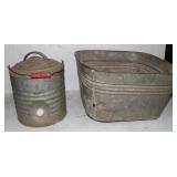 Galvanized Covey Water Cooler & 19x19 Wash Tub