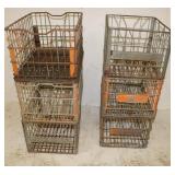 7 Vintage Metal Milk Crates Some Advertising: