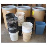 Cardboard Barrels, 5 Gallon Buckets;