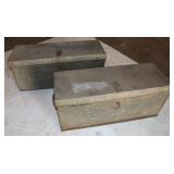 2 Galvanized Metal Storage Bins 33x13x14"