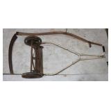 Vintage Hand Scythe 60" Handle 27" Blade, &
