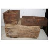 3 Vintage Wood Boxes: