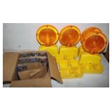 4 New Barricade Flashers w/ Batteries Untested
