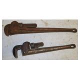 2 Ridgid Pipe Wrenches: 18", 24"