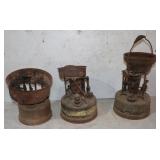 3 Vintage Kerosene Burners: 1 For Parts, Untested