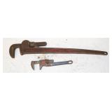 2 Ridgid Wrenches: Spud Wrench 13", Pipe 36"