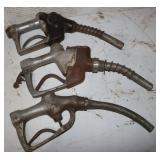 3 Vintage Gas Pump Hose Nozzles