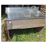 Stainless Steel Bar Sink 2 Bowl w/