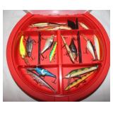 Fishing Lures In Circular Tackle Box