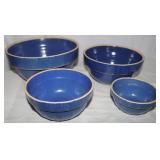 City Pottery Bay City  Blue Mixing Bowls
