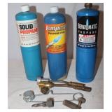 Propane Fuel Cylinders w/ Torch Heads,