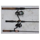 3 Shakespeare Fishing Rods w/ Reels
