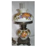 Hurricane Lamp Hand-Painted Floral Works