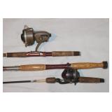 3 Fishing Rods & 2 Reels: