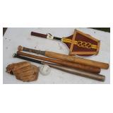 Racket, Bats, Baseball, & Glove