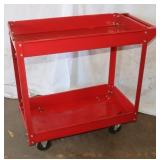 Red Metal Rolling Utility Cart, 30"x16"w x 31"tall