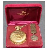 Westclox Pocket Watch w/ Hunting Scene