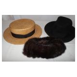 Paragon Straw Boater, Portis Fedora, Fur Hat