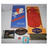 Defender Water Bottle, Davol Ice Bag,