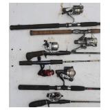 6 Fishing Rods & Reels: