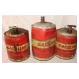 3 Edcan Gasoline Metal Cans, empty