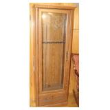 Oak Gun Cabinet w/ Etched Glass