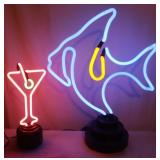 Lite F/X Neon Table Lamps Fish & Martini